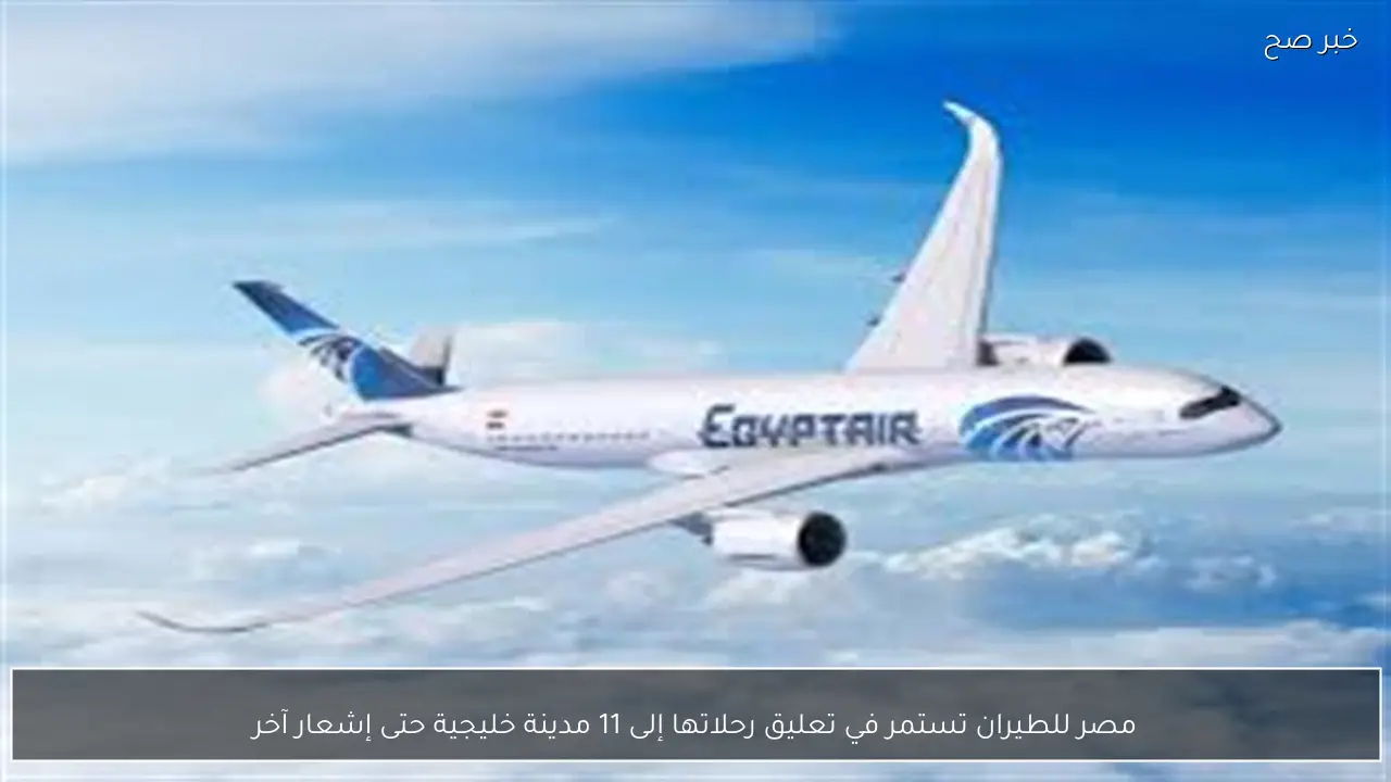 مصر للطيران تستمر في تعليق رحلاتها إلى 11 مدينة خليجية حتى إشعار آخر