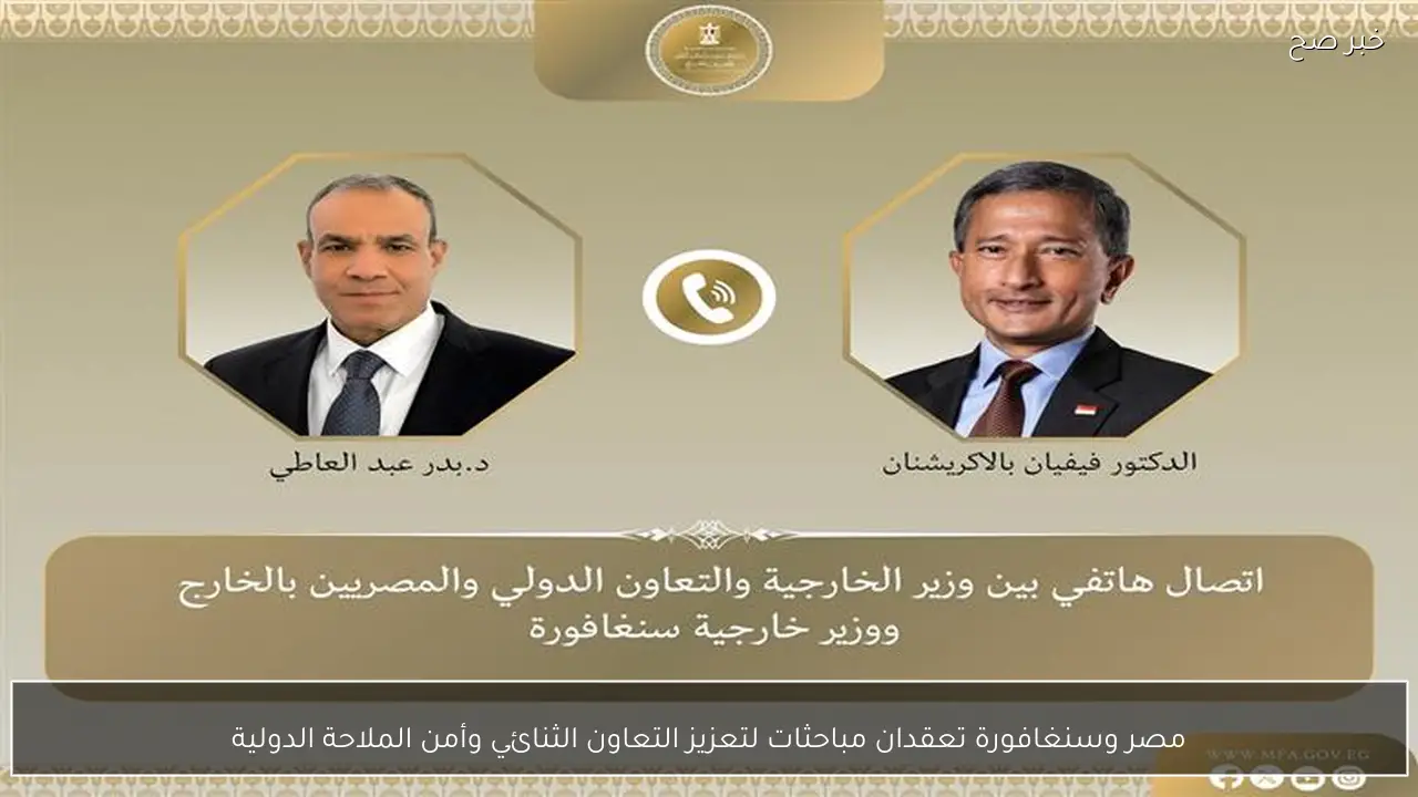 مصر وسنغافورة تعقدان مباحثات لتعزيز التعاون الثنائي وأمن الملاحة الدولية
