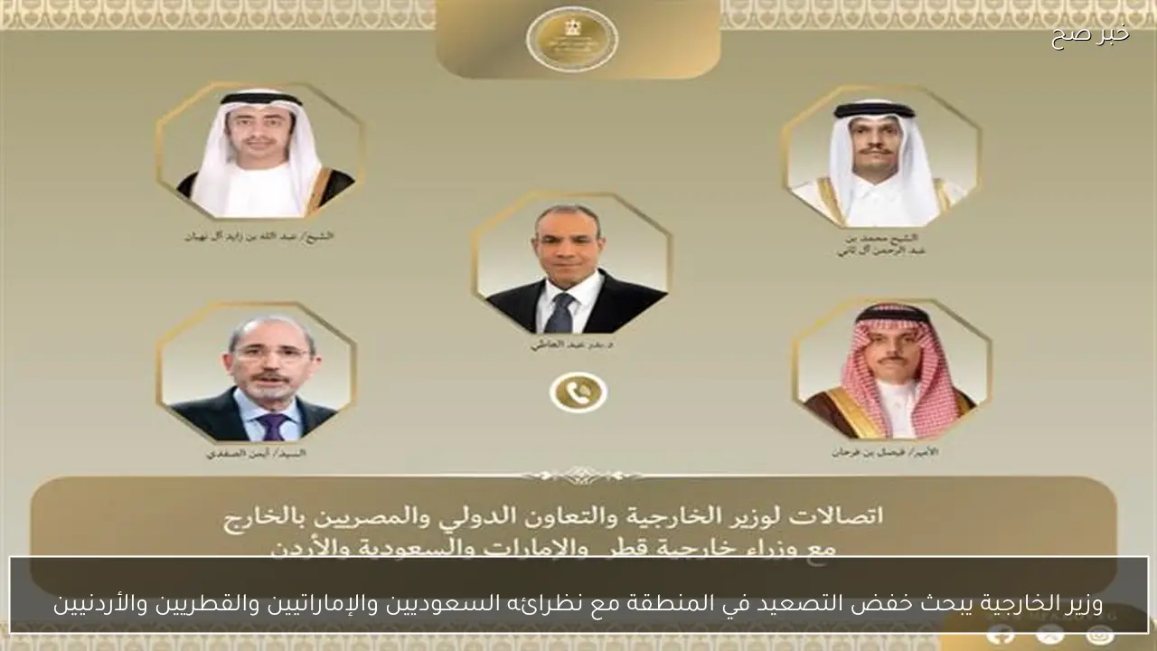 وزير الخارجية يبحث خفض التصعيد في المنطقة مع نظرائه السعوديين والإماراتيين والقطريين والأردنيين