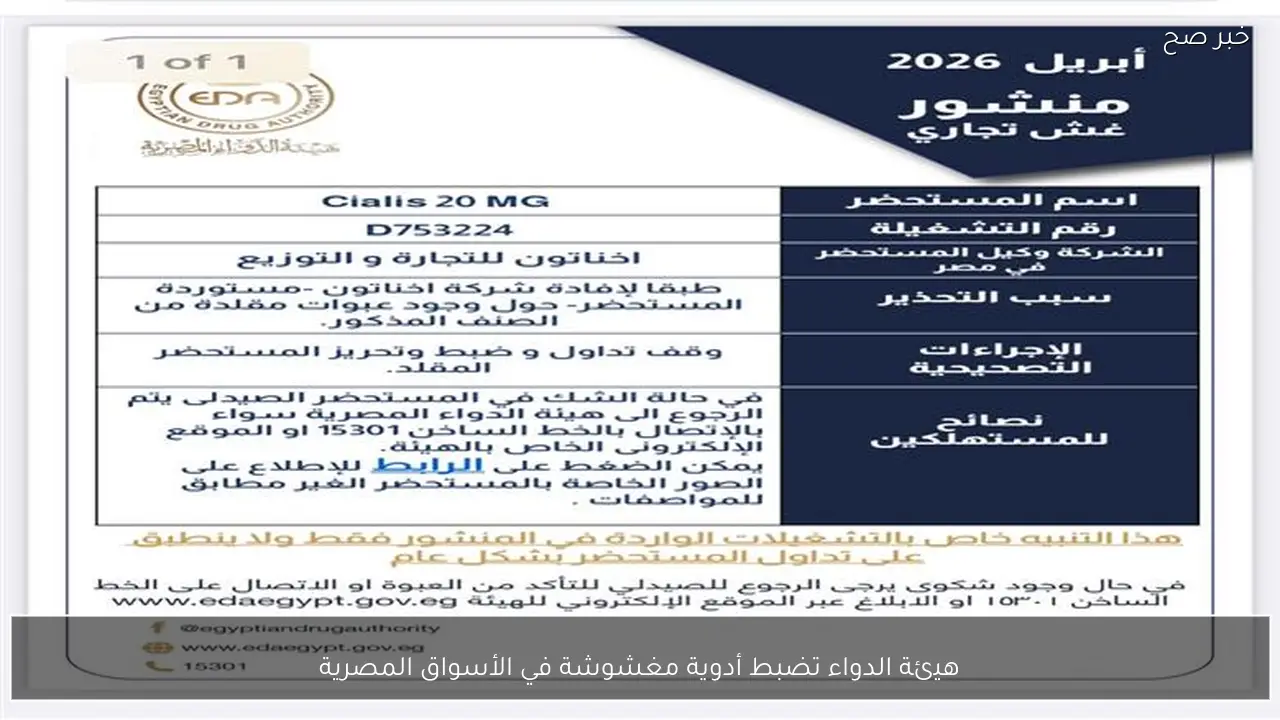 هيئة الدواء تضبط أدوية مغشوشة في الأسواق المصرية