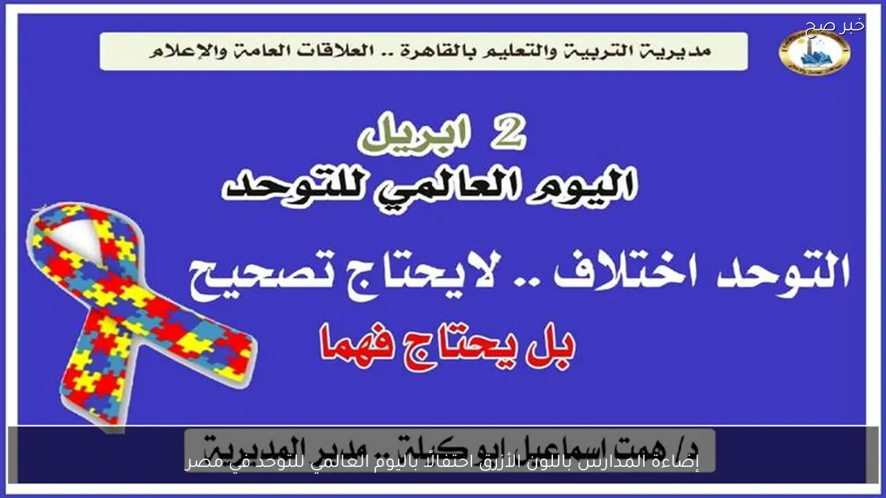 إضاءة المدارس باللون الأزرق احتفالًا باليوم العالمي للتوحد في مصر