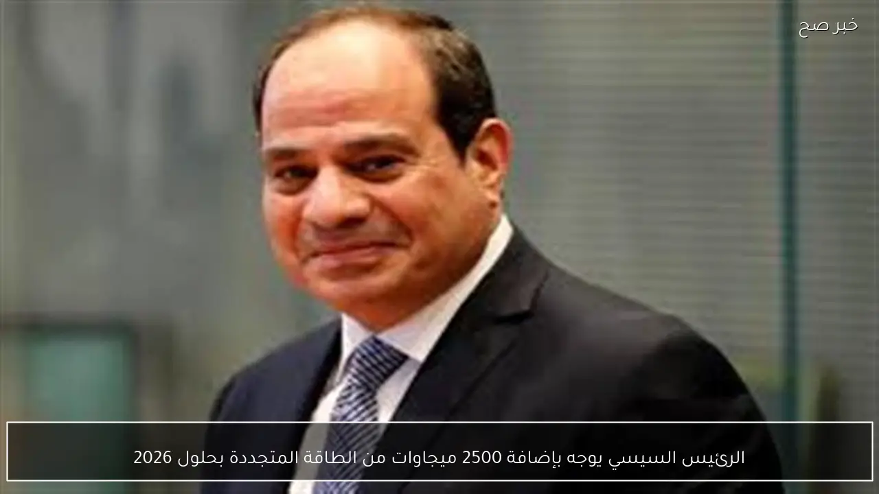 الرئيس السيسي يوجه بإضافة 2500 ميجاوات من الطاقة المتجددة بحلول 2026