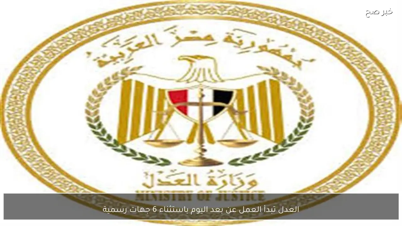 العدل تبدأ العمل عن بعد اليوم باستثناء 6 جهات رسمية