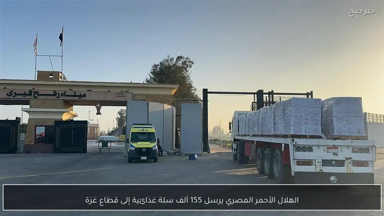 الهلال الأحمر المصري يرسل 155 ألف سلة غذائية إلى قطاع غزة