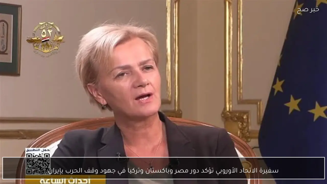 سفيرة الاتحاد الأوروبي تؤكد دور مصر وباكستان وتركيا في جهود وقف الحرب بإيران