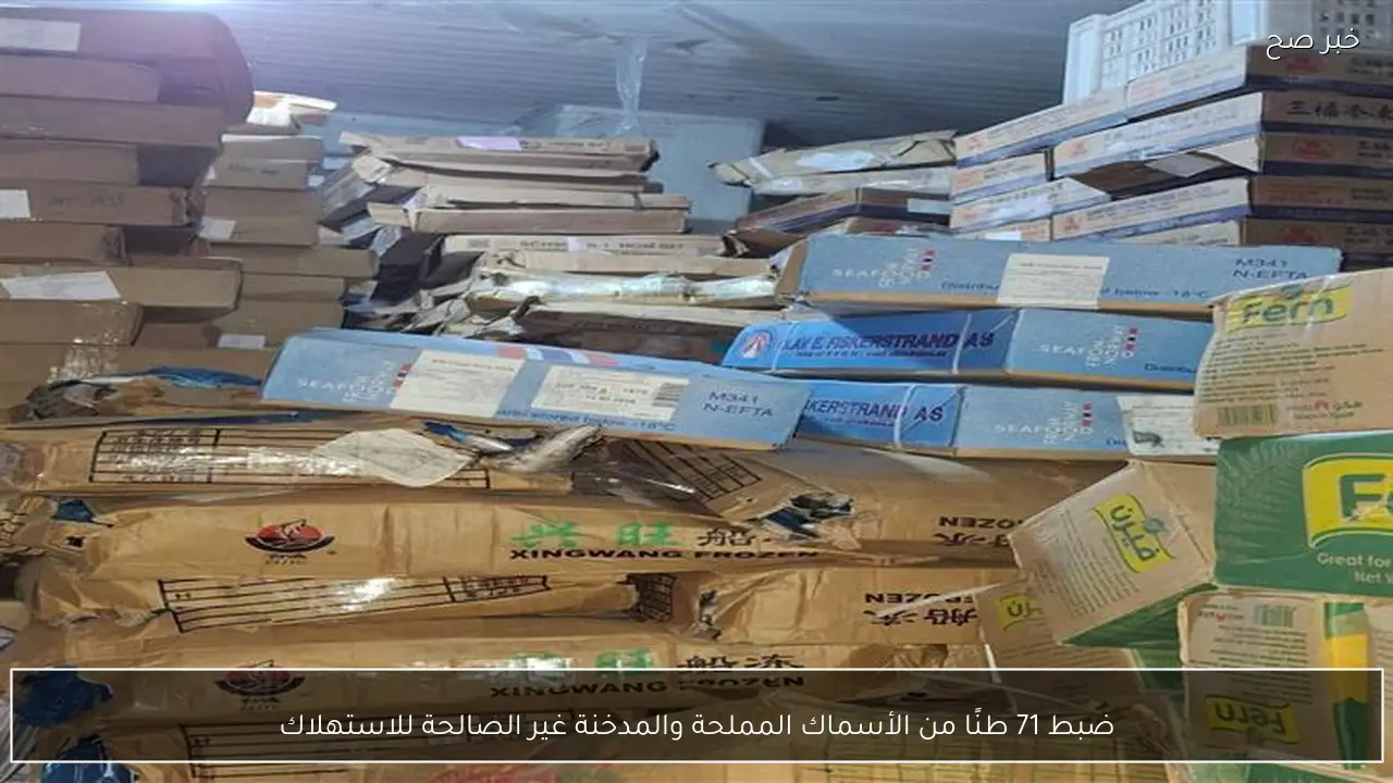 ضبط 71 طنًا من الأسماك المملحة والمدخنة غير الصالحة للاستهلاك