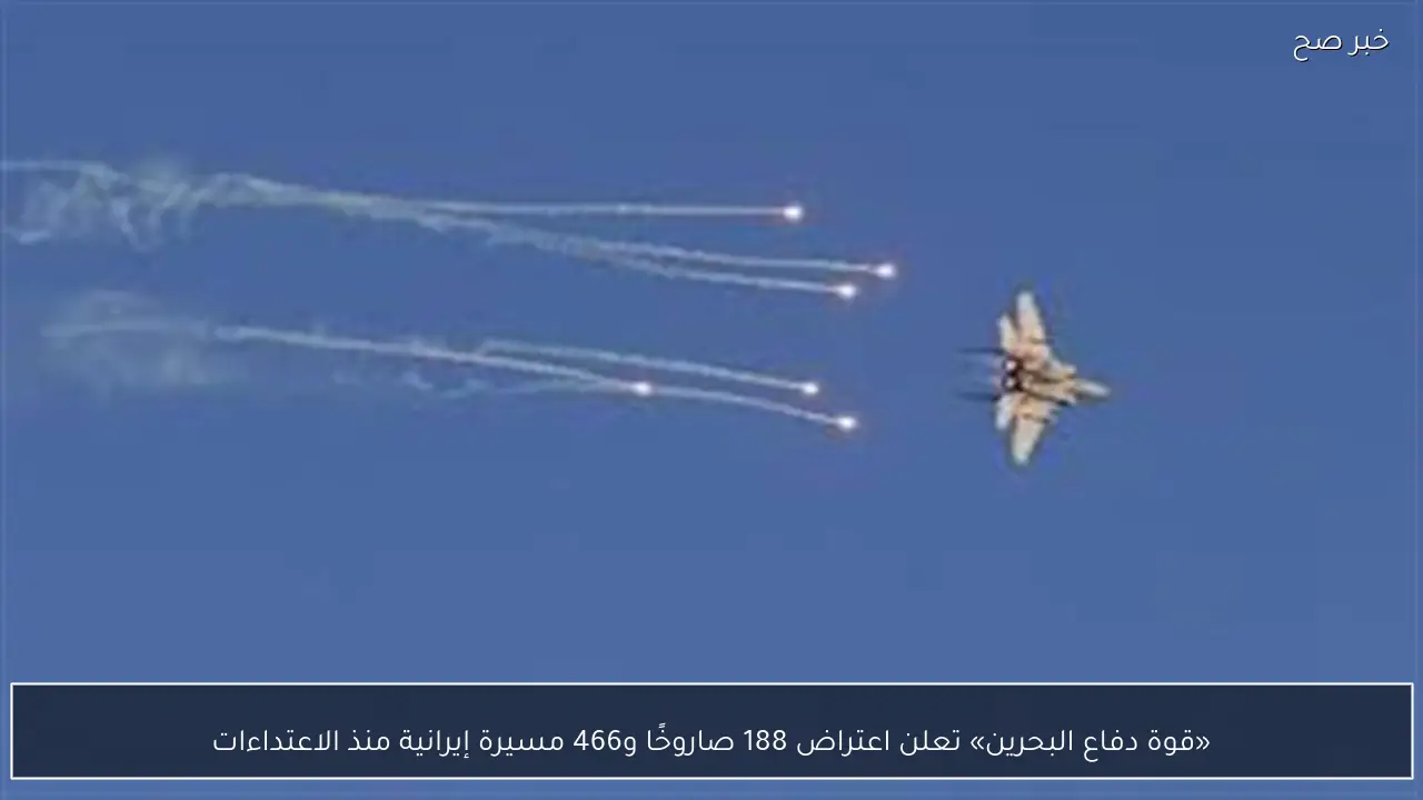 «قوة دفاع البحرين» تعلن اعتراض 188 صاروخًا و466 مسيرة إيرانية منذ الاعتداءات
